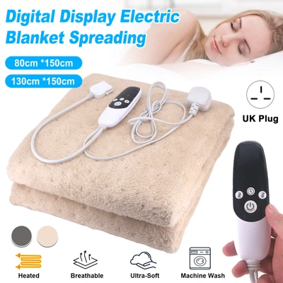 Luxurious Electric Heated Throw Soft Velvet Over Blanket Warm Double Single Uk • £19.99