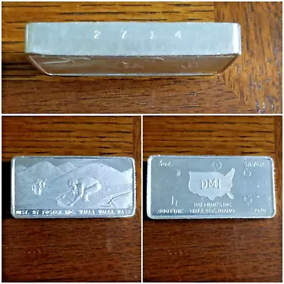 1970 - 3 Oz .999 Fine Silver Bar/Round “Foster Day Mines Inc DMI” - 2714 • $155