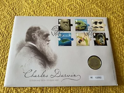 2009 Charles Darwin Two Pounds £2 First Day PNC Stamp Cover • £20