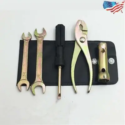 Motorcycle Spark Plug SPANNER WRENCH ​Socket Tool & Storage Pocket Kit Universal • $13.22