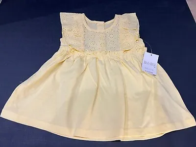 Matalan - Baby Girls Yellow Cotton Broderie Dress (0-3 Months) • £5.99