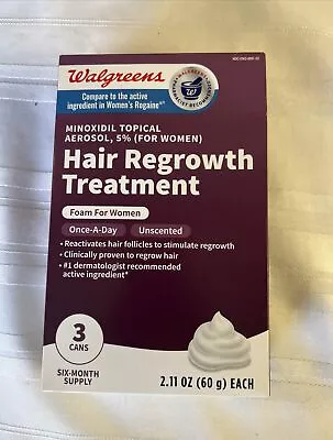 Walgreens Hair Regrowth Treatment For Women - Minoxidil 5% - Foam 2/25 • $33