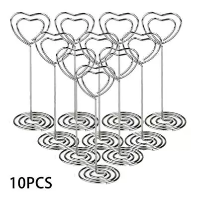 10x Heart Table Number Holder Party Memo Stand Note Clip Photo Wedding Decor • £4.90