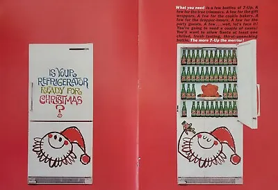 1963 7 UP Soda Soft Drink Pop Get Ready For Christmas 2 Page Print Ad • $17.09