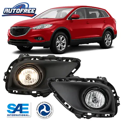 For 2013-2015 Mazda CX-9 Fog Lights Front Bumper Lamps Clear Wiring Switch Kits • $47.99