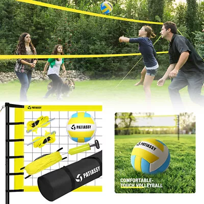 Professional Volleyball Net Set Heavy Duty Portable With Poles Ball Pump Outdoor • $71.23