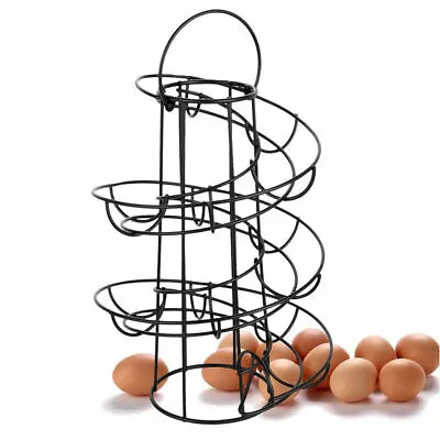Modern Egg Skelter Holder Roller Wire Rack Dispenser Keeper Stand 24 • £14.10