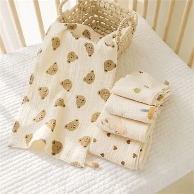 Cotton Muslin Towel Long Burp Cloth Kindergarten Towels Drooling Bibs Washcloth • $13.17