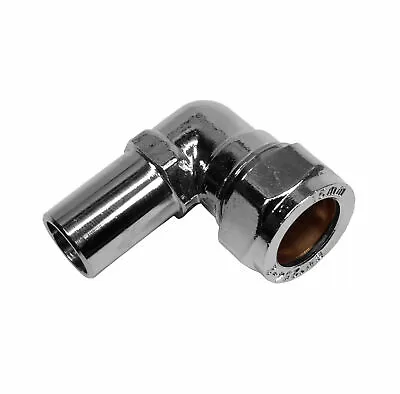 Drayton 15mm Chrome Compression Street Elbow 90° Bend Stem Radiator 0705908 • £3.75