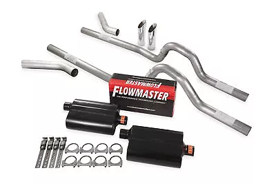 Dual Exhaust Kit 2.5  Flowmaster Super 40 Corner Exit SW 73-80 GM C/K 10 1/2 Ton • $529.99