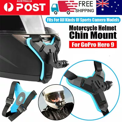 $8.89 • Buy Helmet Chin Mount Holder Motorcycle Strap For GoPro Hero 9/8/7/6/5 Sports Camera