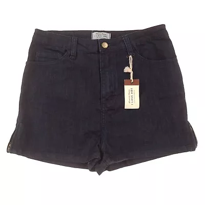I Love H81 High Rise Mini Blue Jean Shorts Womens 29 Dark Blue • $17.99