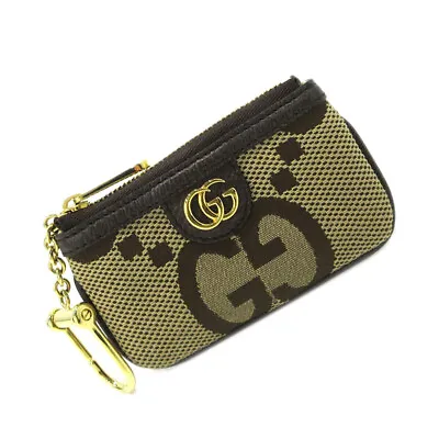 GUCCI Ophidia Jumbo GG Canvas Key Case Key Pouch Coin Purse Brown Authentic • $279.99