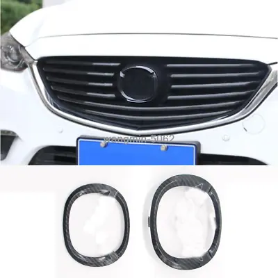 ABS Carbon Fiber Front/Rear Emblem Badge Logo Cover Trim For Mazda 3 Axela 17-19 • $37.99