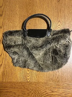 LONGCHAMP Limited Edition Le Pliage Rabbit Fur Tote Bag • $195