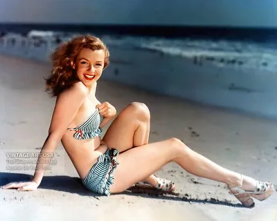 Marilyn Monroe Bikini Photo Print - 1946 First Modeling Shoot Swimsuit Young • $11.95