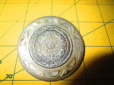 Sterling Silver Large  Aztec Mayan Calendar  Pendant Brooch Combo Mexico Mexican • $53.99