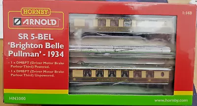 N Gauge - Hornby Arnold 2 SR 5-BEL 'Brighton Belle Pullman' 1934 HN3000 • £164.50