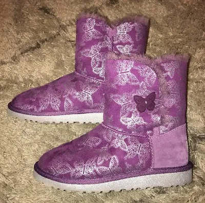 Ugg Australia Big Girl Butterfly Boots Sze 4 Ln • $35