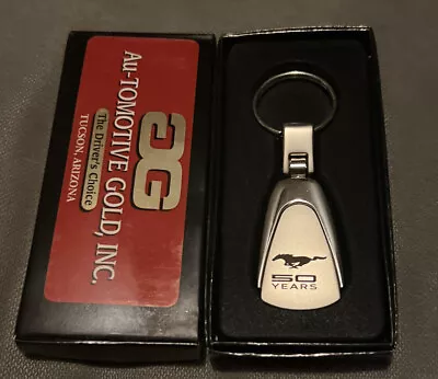 Ford Mustang 50 Years Silver Teardrop Logo Key Chain Fob Officially Licensed NIB • $13.50