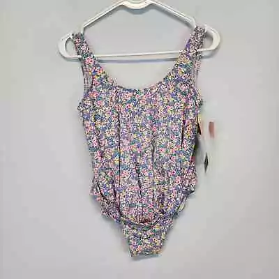 Vintage Mama Pavlova Womens Floral Leotard Swimsuit Small 70s 80s Retro Workout • $48.82