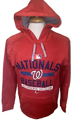 Majestic Thermabase Men's Hoodie Sz Med Heather Red MLB Washington Nationals • $19.99