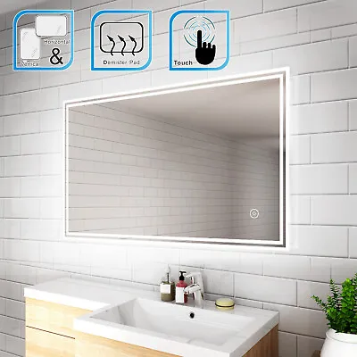 ELEGANT LED Bathroom Mirror With Illuminated Lights Demister Touch/Sensor/Button • £120.99