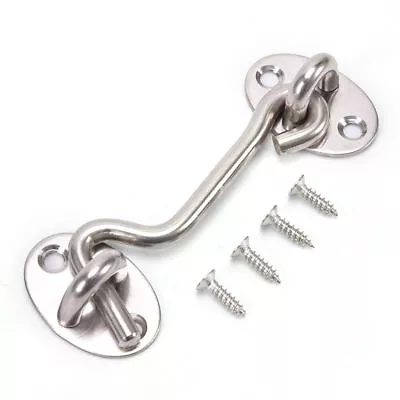 Stainless Steel Outdoor External Heavy Duty Cabin Hook & Eye Door Lock 3  -16  • £7.73