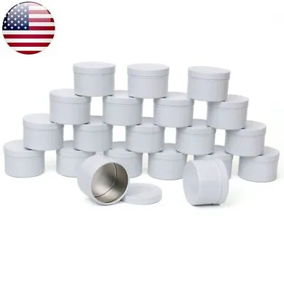 20pcs Candle Jars With Lid Bulk Round Candle Container Tins Empty Storage Jar US • $14.62