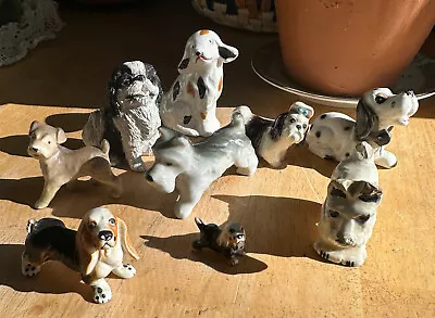 Vintage Mini Ceramic Dogs Lot Of 9 • $20