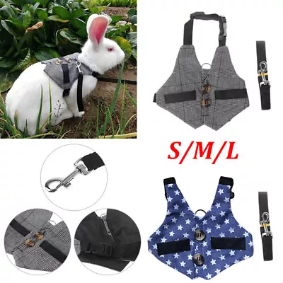 S/M/L Small Animal Harness & Leash Cat Puppy Rabbit Clothes Ferret Squirrel Rats • £6.21