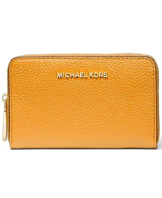 MICHAEL KORS Jet Set Small Leather Zip-Around Card Case (Sun) • $54.60