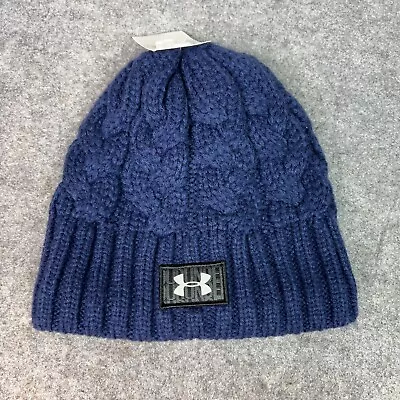 Under Armour Women Hat Navy Beanie Knit Outdoor Logo Fall Winter Logo Casual NWT • $19.98