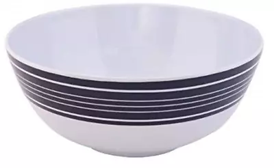 Flamefield Set Of 2 OR Individual Navy Caravan Pinstripe Melamine Cereal Bowls • £1.99