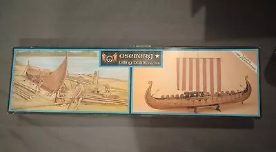 Vintage Billing Boats #518 Oseberg Wood Viking Ship Model Kit Complete Denmark • $125.99