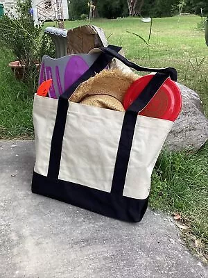 Eco Friendly Earthwise Reusable Beach Shopping Bag 100% Cotton Heavy Duty Tote • $9