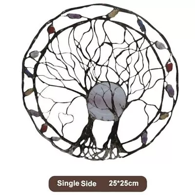 Tree Of Life Wall Plaque - 9.8in Circle Of Life-Metal Tree Wall ArtGarden Decor • $13.27