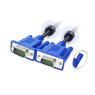 10FT 15 PIN BLUE SVGA VGA ADAPTER Monitor M/M Male To Male Cable CORD FOR PC TV • $5.79
