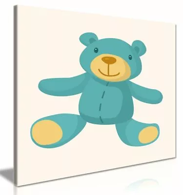 Baby Teddy Bear Kids Childrens Nursery Or Bedroom Canvas Wall Art Picture Print • £11.99