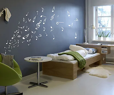 £4.99 • Buy Music Musical Melody Note Vinyl Stickers, Wall Window Art Sticker- HIGH QUALITY