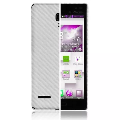 Skinomi Carbon Fiber Silver Skin Cover+Clear Screen Protector For LG Optimus L9 • $17.16