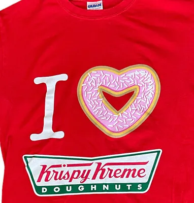 $32.40 • Buy Kispy Kreme Doughnuts T Shirt S Red Double Sided Logo Graphic Cotton 