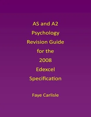 AS And A2 Psychology Revision Guide For The Edexcel Specificatio • £4.09