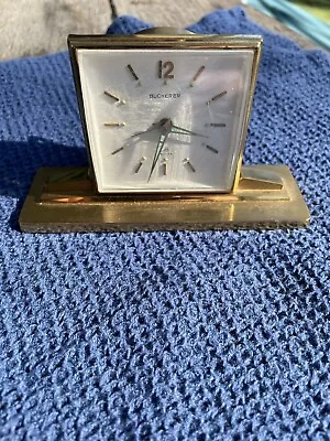 Vintage Bucherer Swiss Desk Table 8 Day Alarm Clock Mid Century Modern • $20