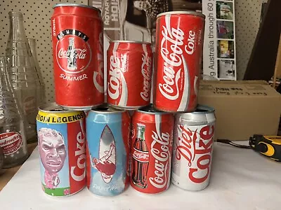 Vintage Coca Cola Can Collection Leave Legends Surfboard Steel Can 7 Items • $35