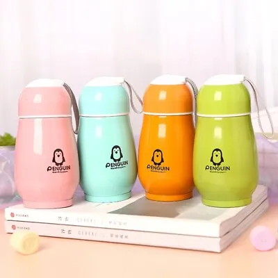 Mini Penguin Thermos Cup Cute Portable Thermos Water Bottle Vacuum Flask • £6.94
