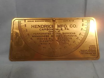 VTG Hendricks Mfg. Carbondale PA Advertising Brass Slope Meter Mining Supplies • $9.95