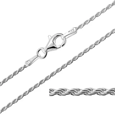 925 Sterling Silver Rope Chain Necklace 14  16  18  20  22  24  26  28  30  • £11.99