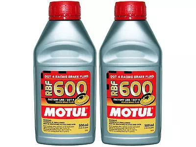 (2X 500mL) MOTUL RBF 600 FACTORY LINE 100% SYNTHETIC DOT 4 RACING BRAKE FLUID • $39.99