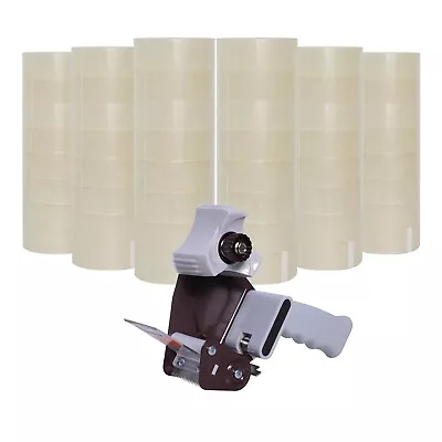 CARSTY 48 Rolls Clear Sealing Packaging Tapes 1.89 X60yd W/ Tape Gun Dispenser • $69.99